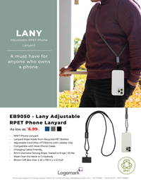 EB9050 - Lany Adjustable RPET Phone Lanyard